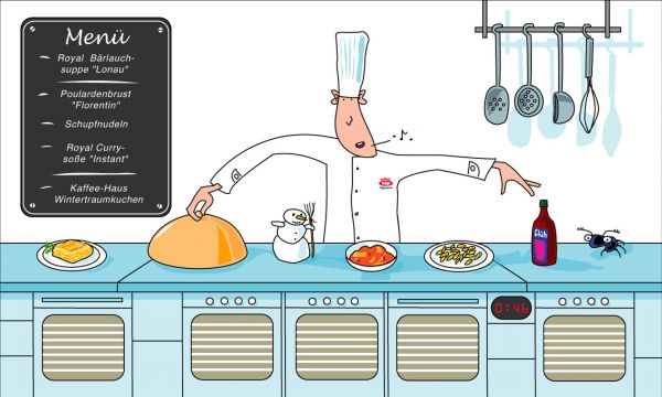 Illustrationen zu Internetspiel für einen Nahrungsmittelhersteller