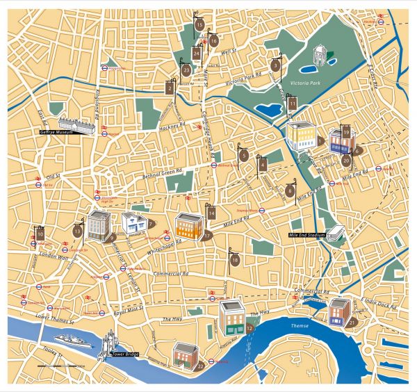 Karte zu Londoner Pubs Hoffmann und Campe